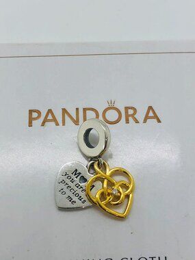 Pandora Lab-grown Diamond Engravable Mum Double Dangle Charm